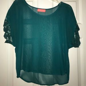 Teal Chiffon Top